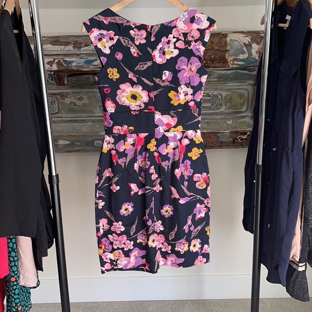 Max and Cleo Black Flowered Sleeveless Dress Sz 2 - Picture 5 of 14